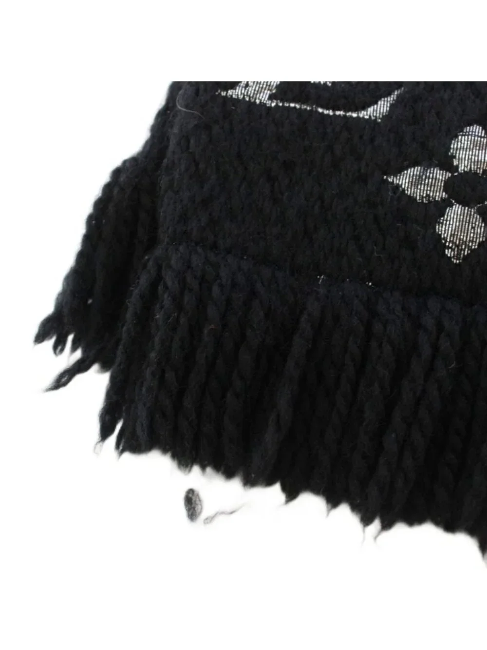 Louis Vuitton Logomania Scarf Shine Monogram Black Silver